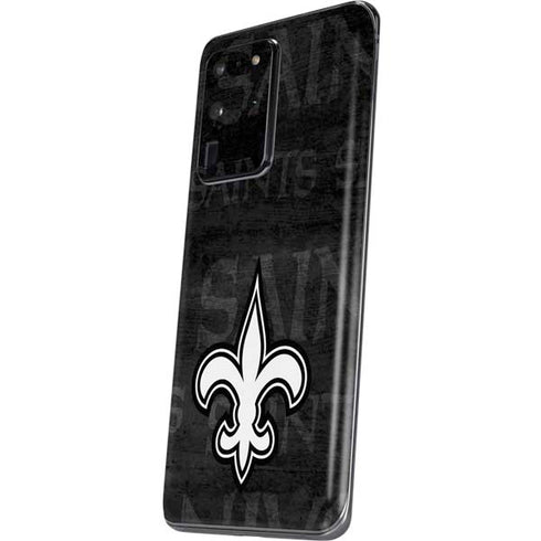 NFL New Orleans Saints Black & White Galaxy S20 Ultra 5G Skin